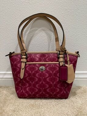 Coach Pink Signature Sufflette Bag